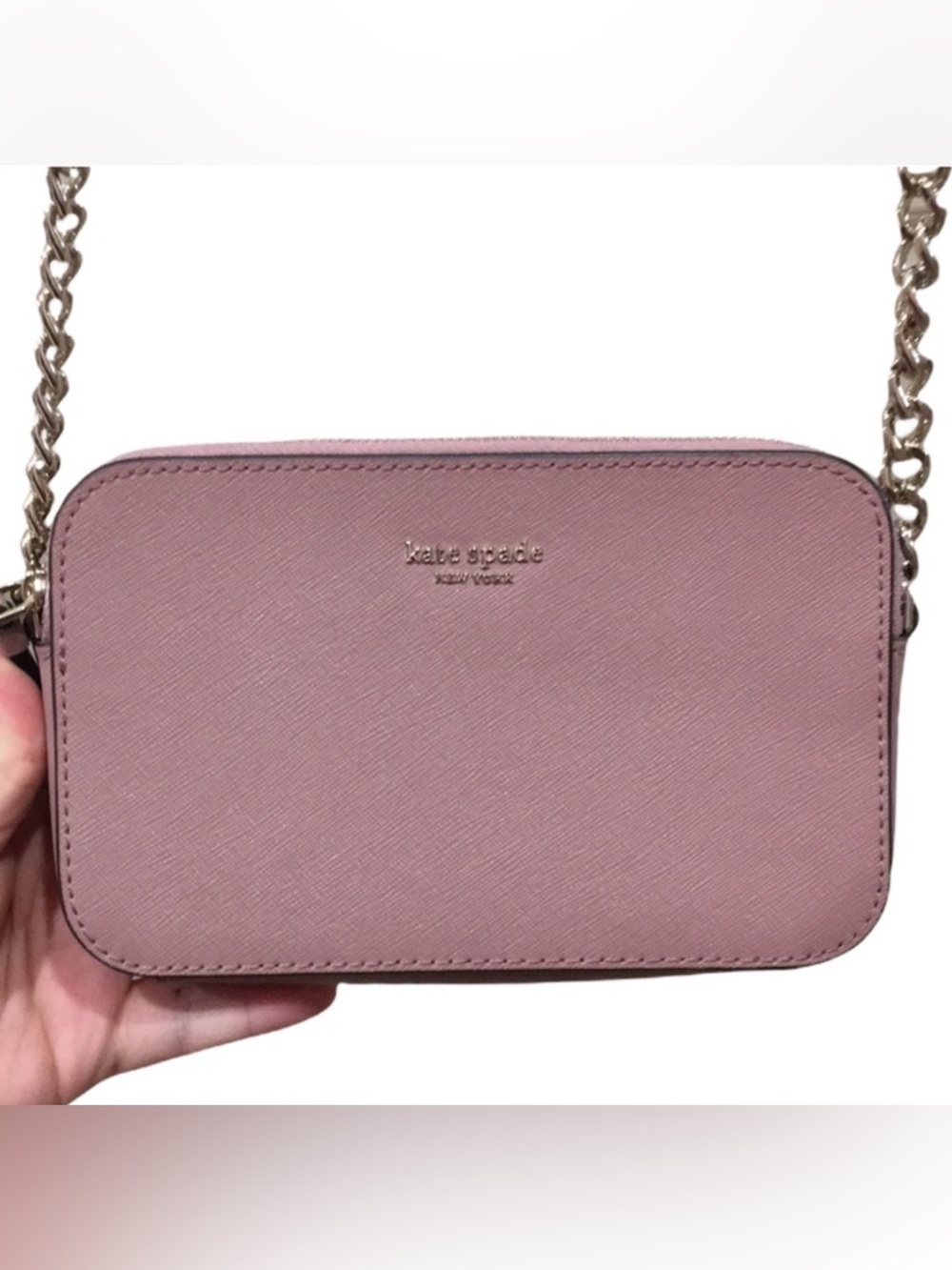 Kate Spade Cameron Mauve Double Zip Crossbody Purse Bag